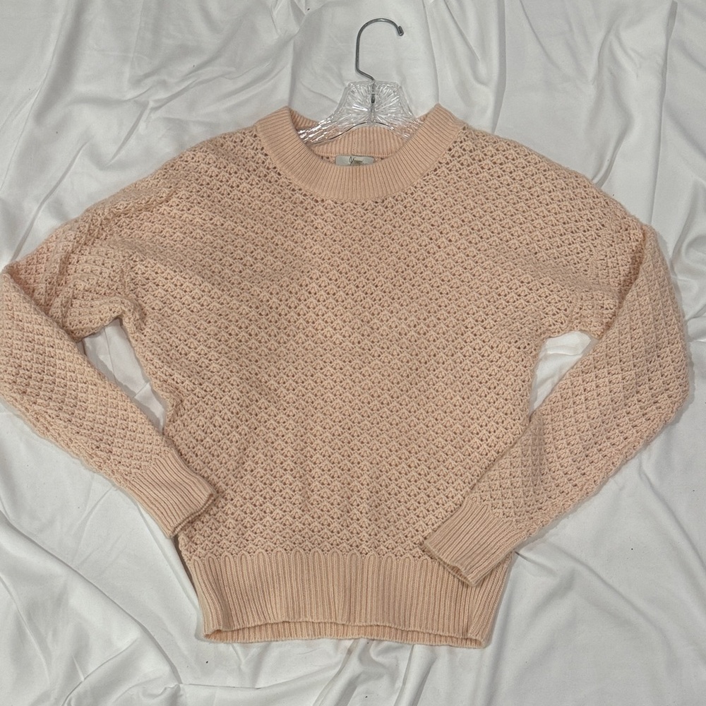 Joie Cozy Open Knit Sweater in Soft Peach